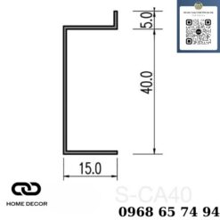 Nẹp chân tường sàn gỗ S-CA40, Đen xước