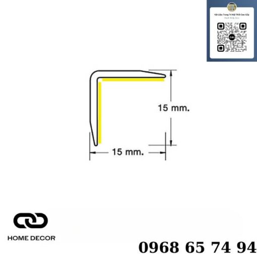 Nẹp Nhôm Chữ V 15mm – V Nhôm 15×15 – Nẹp Nhôm V15 Màu Đen