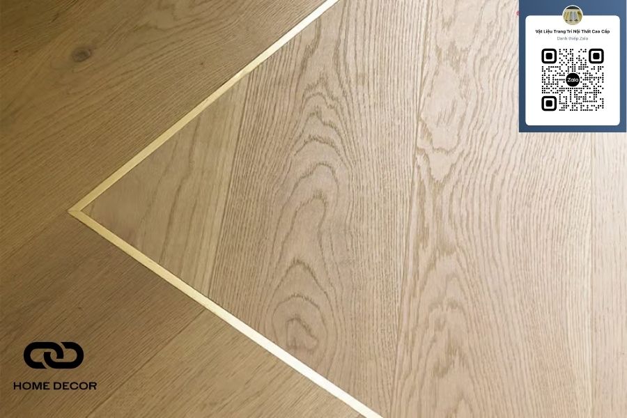 Nẹp T vàng gương nối sàn gạch và sàn gỗ tinh tế